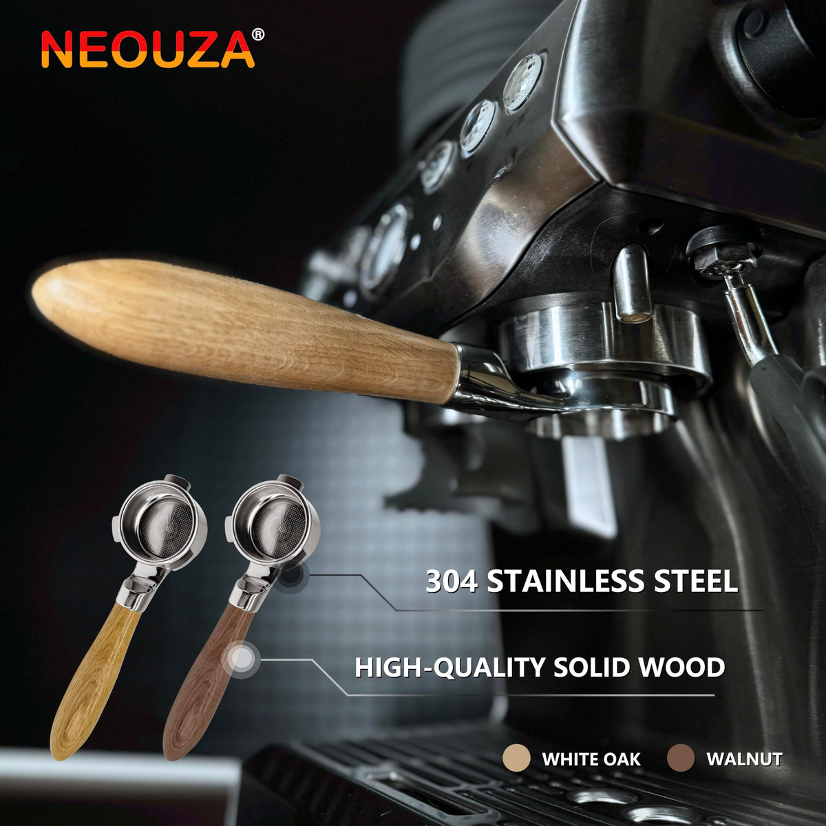 NEOUZA 54mm Bottomless Portafilter Flat-Bottom Espresso Coffee Filter NEW