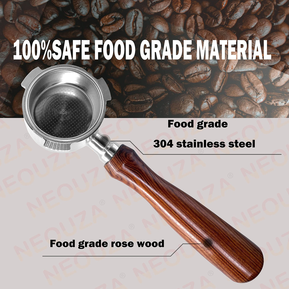 NEOUZA 51mm Espresso Bottomless Portafilter Stainless Steel Model 001 NEW