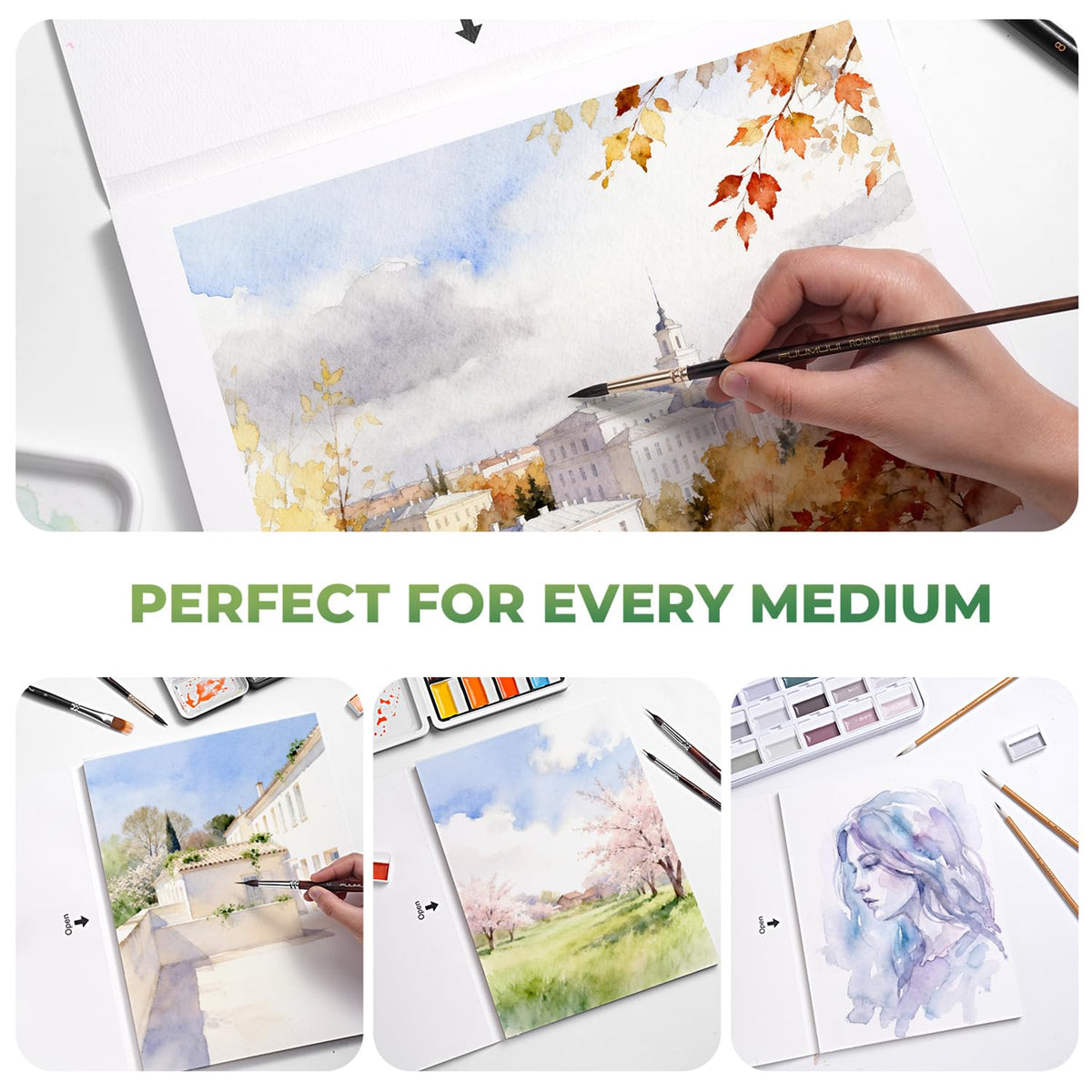 Fuumuui Watercolor Paper Block Smooth 12.7 x 17.8 cm Pad NEW