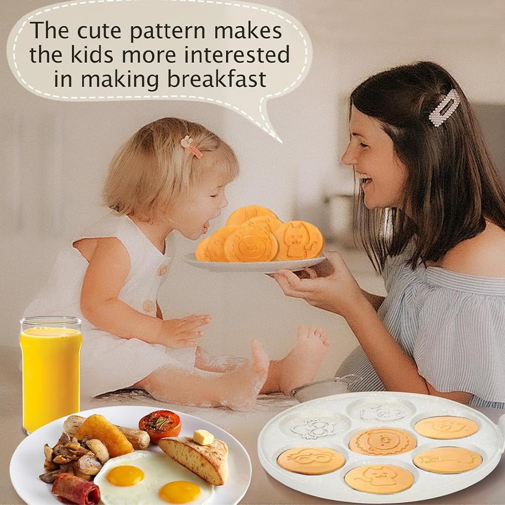 HHWRT Kids Speciality Appliances Pancake Maker Pan Cream Cute Breakfast NEW