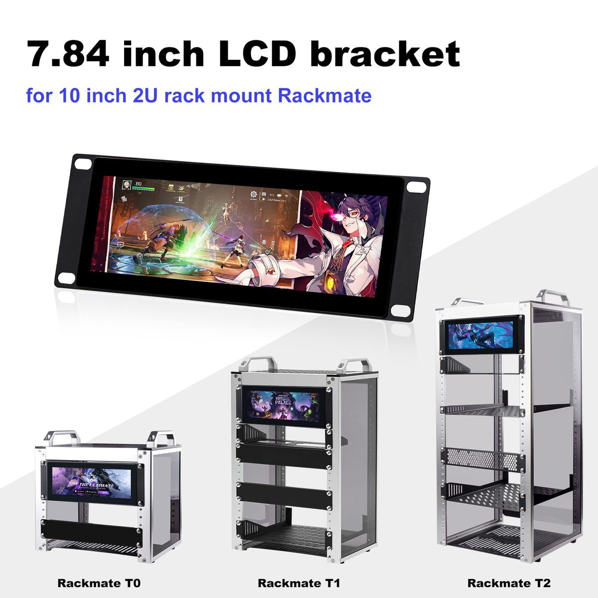 DeskPi 7.84 Inch LCD Touch Screen Rack Mount Monitor Black DEMO