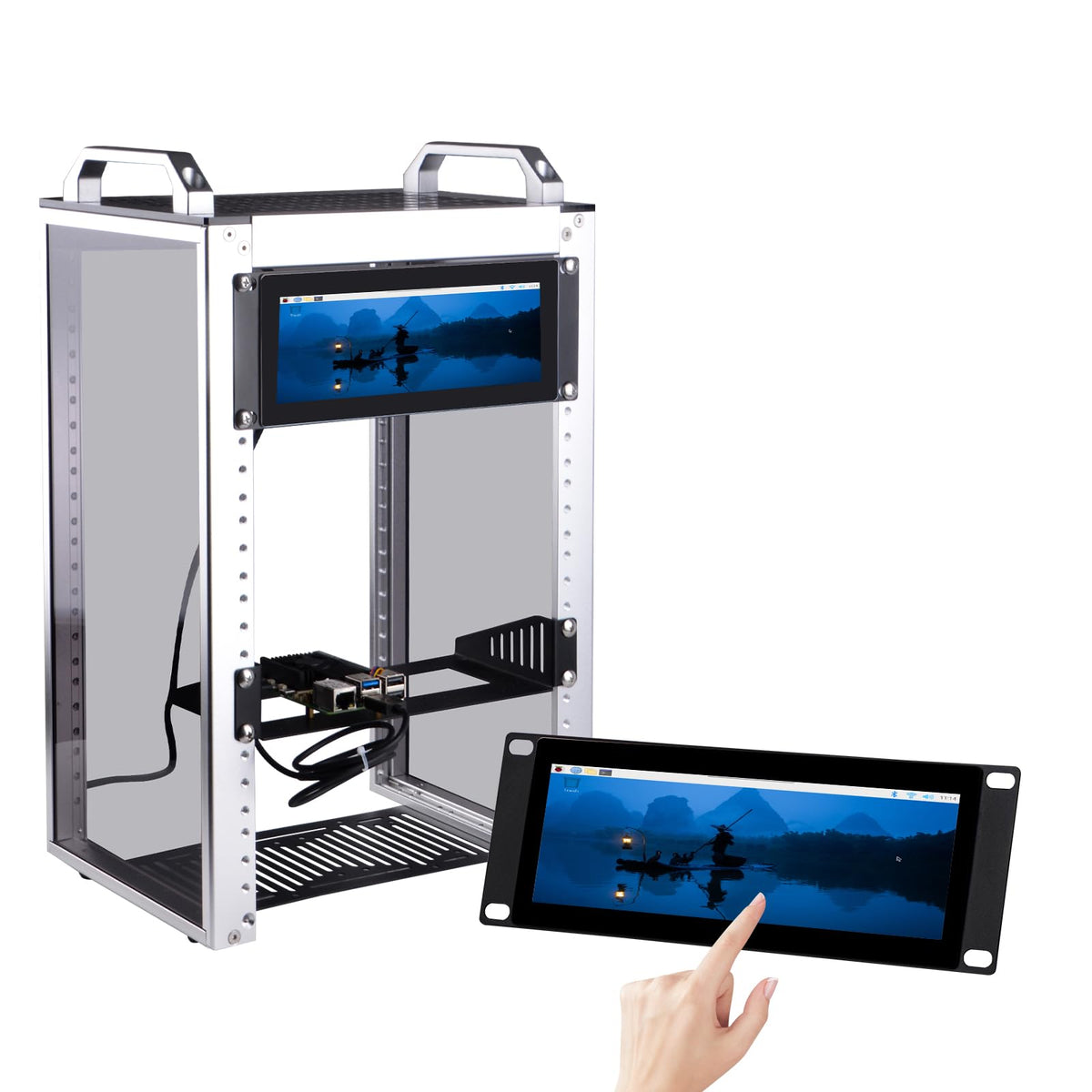 DeskPi 7.84 Inch LCD Touch Screen Rack Mount Monitor Black DEMO
