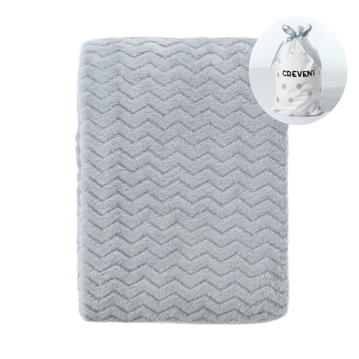 CREVENT Cozy Blankets Fluffy Warm Fleece Baby Crib Blanket Grey Size 30x40 NEW