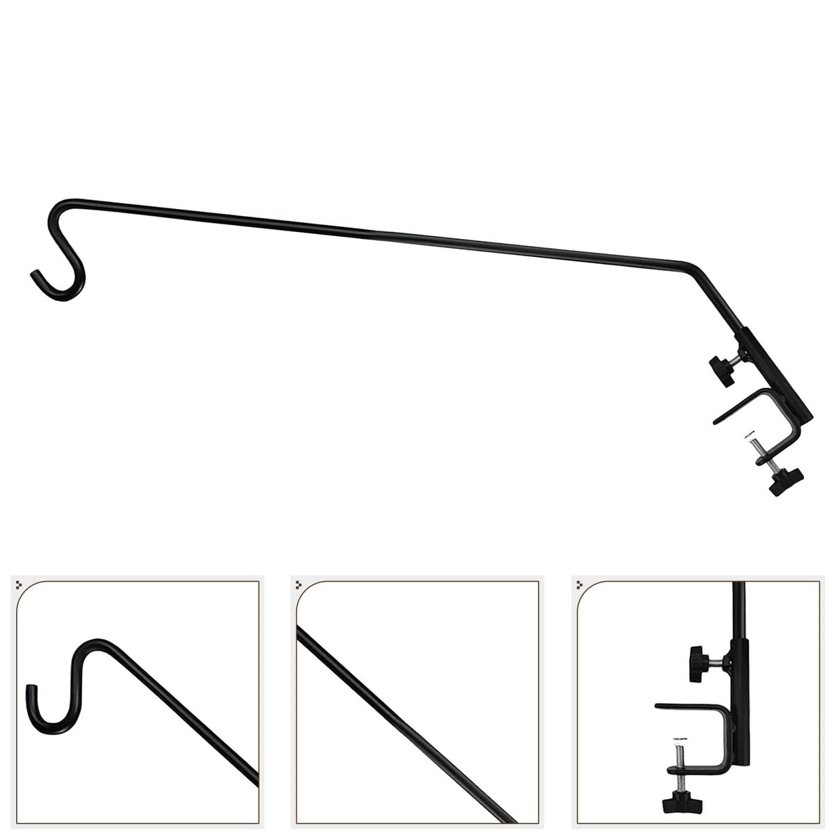 Abaodam Heavy Duty Black Outdoor Shepherd's Hook Adjustable DEMO