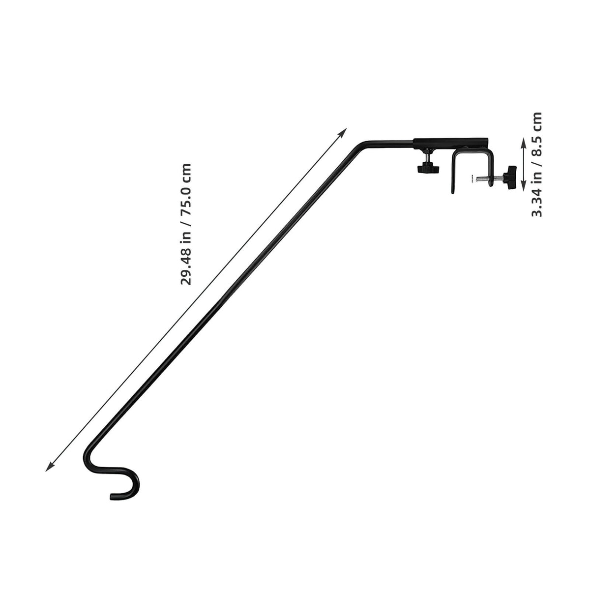 Abaodam Heavy Duty Black Outdoor Shepherd's Hook Adjustable DEMO