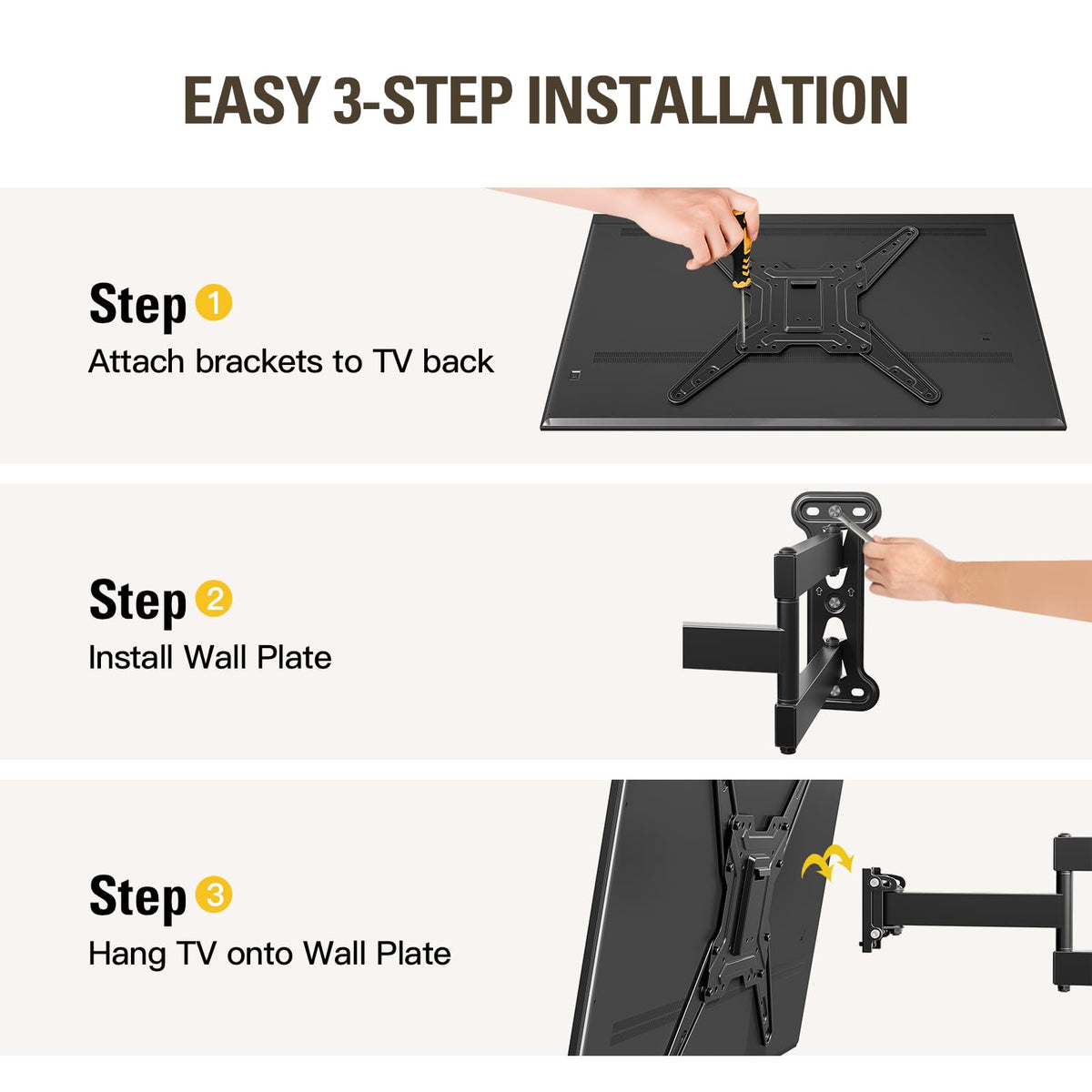 Mounting Dream Full Motion TV Wall Mount Bracket Black Steel DEMO