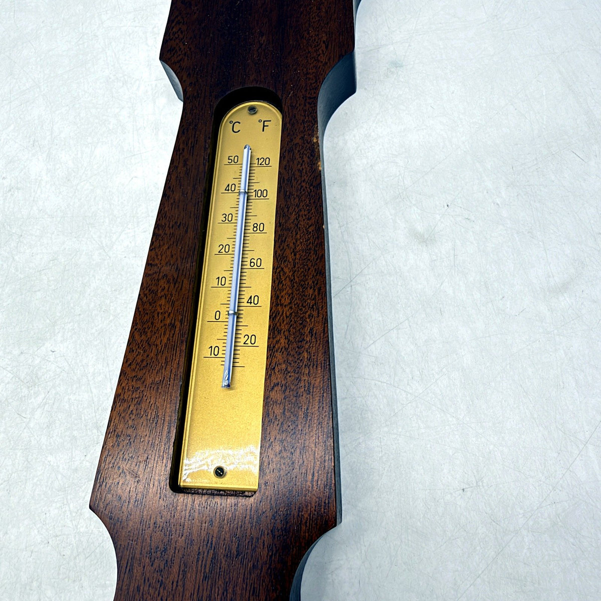 VINTAGE Stockburger Barometer Tri Function Dark Wood Brass 60cm Wall Decor