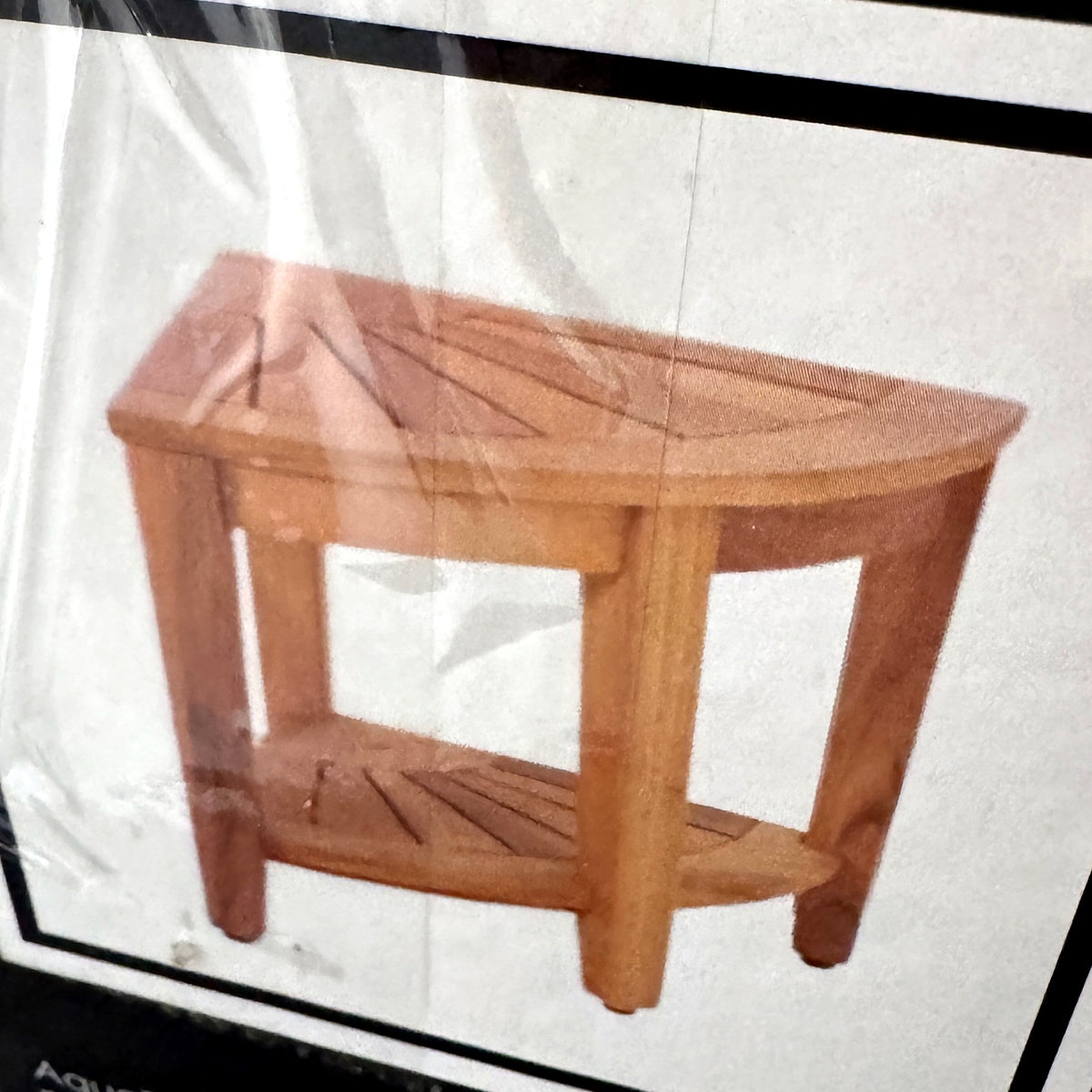 AquaTeak The Original Kai Corner Solid Teak 40cm Shower Bench with Shelf NEW