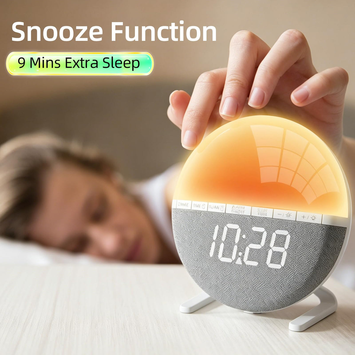 LeCoirrax Grey Sunrise Alarm Clock with Wake Up Light Simulation DEMO
