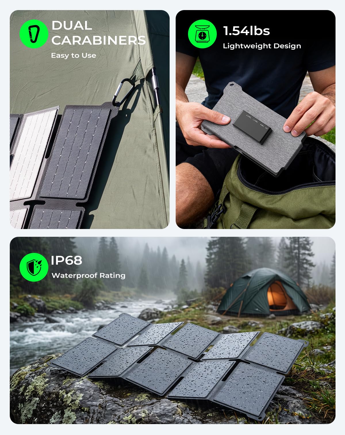 BigBlue Portable 35W Solar Panel Charger with USB-A PD 25W DEMO