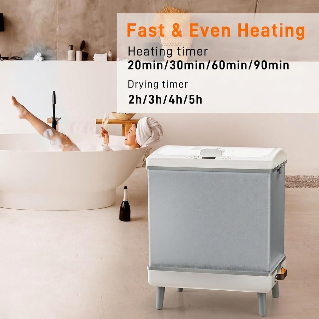 YOPOWER Portable Bathroom Accessories Towel Warmer Dryer 2-in-1 Folding DEMO