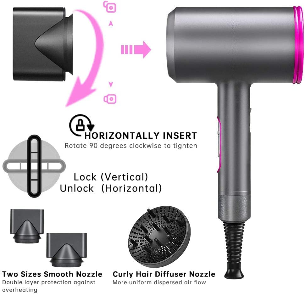 Tamefox Professional Hair Dryer 2000W Ionic Black with Nozzles DEMO