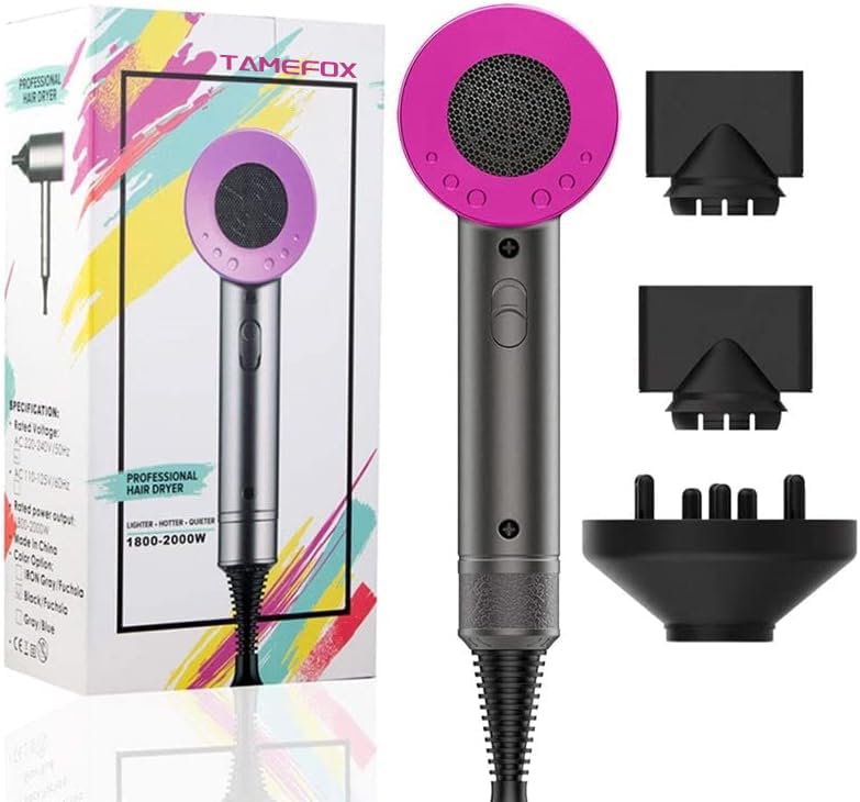 Tamefox Professional Hair Dryer 2000W Ionic Black with Nozzles DEMO