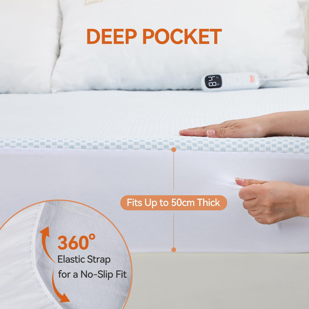 TiMiCalda King Electric Mattress Pad Heated Blanket White 203x182cm Size NEW
