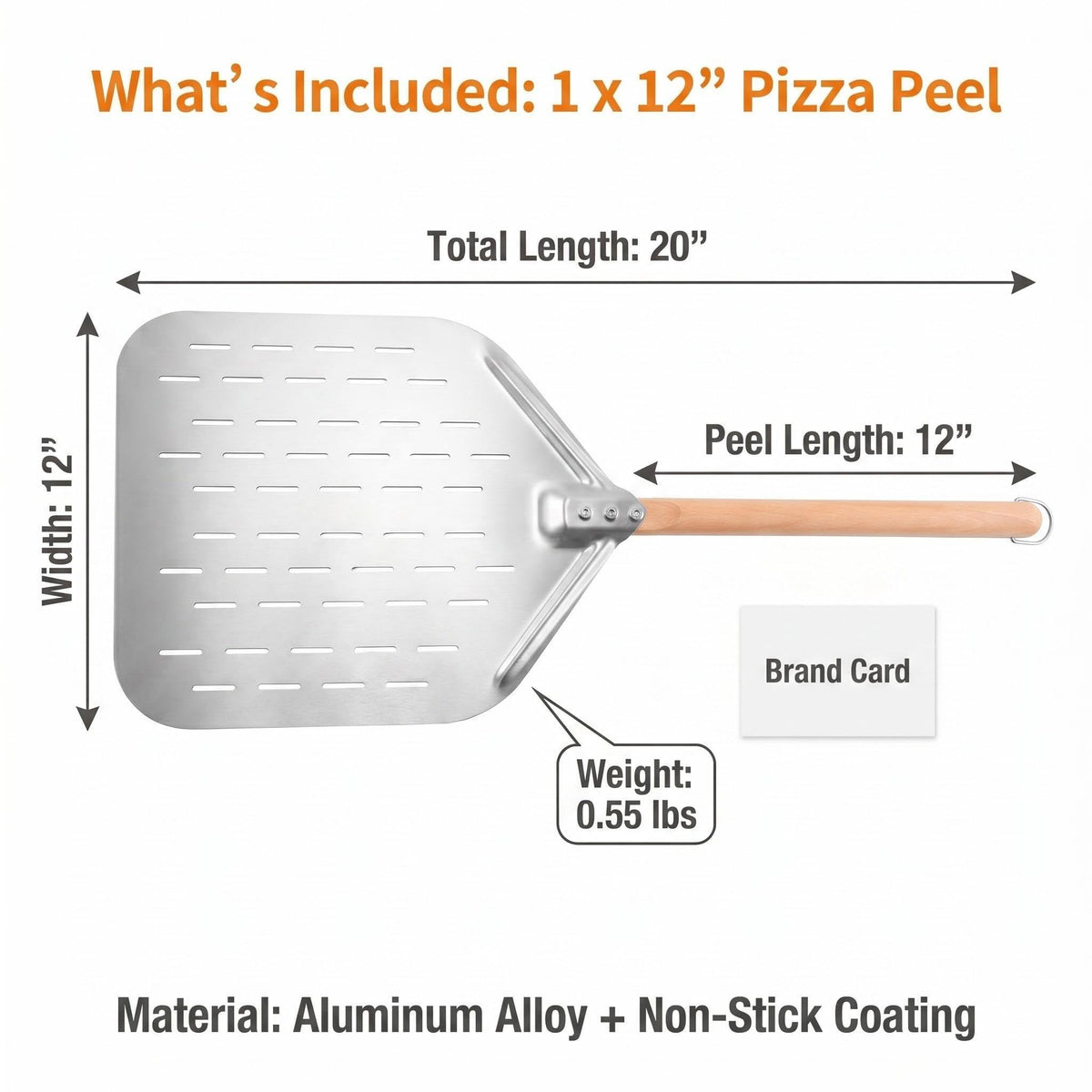 XWLKCYMX 12-Inch Peelers Aluminium Pizza Peel Silvery 39.5 x 30cm DEMO
