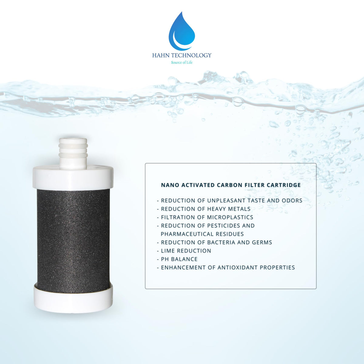 HAHN Technology Faucet Water Filter Activated Carbon Cartridge NEW