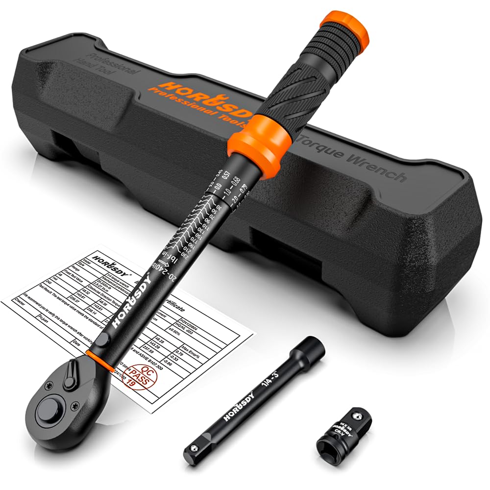 HORUSDY 1/4-Inch Hand Tools Torque Wrench Set 20-240 in-lb Dual Scale Tool NEW