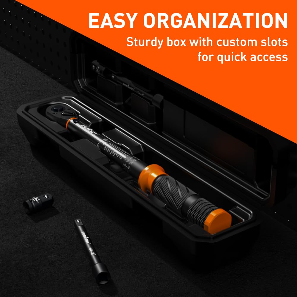 HORUSDY 1/4-Inch Hand Tools Torque Wrench Set 20-240 in-lb Dual Scale Tool NEW