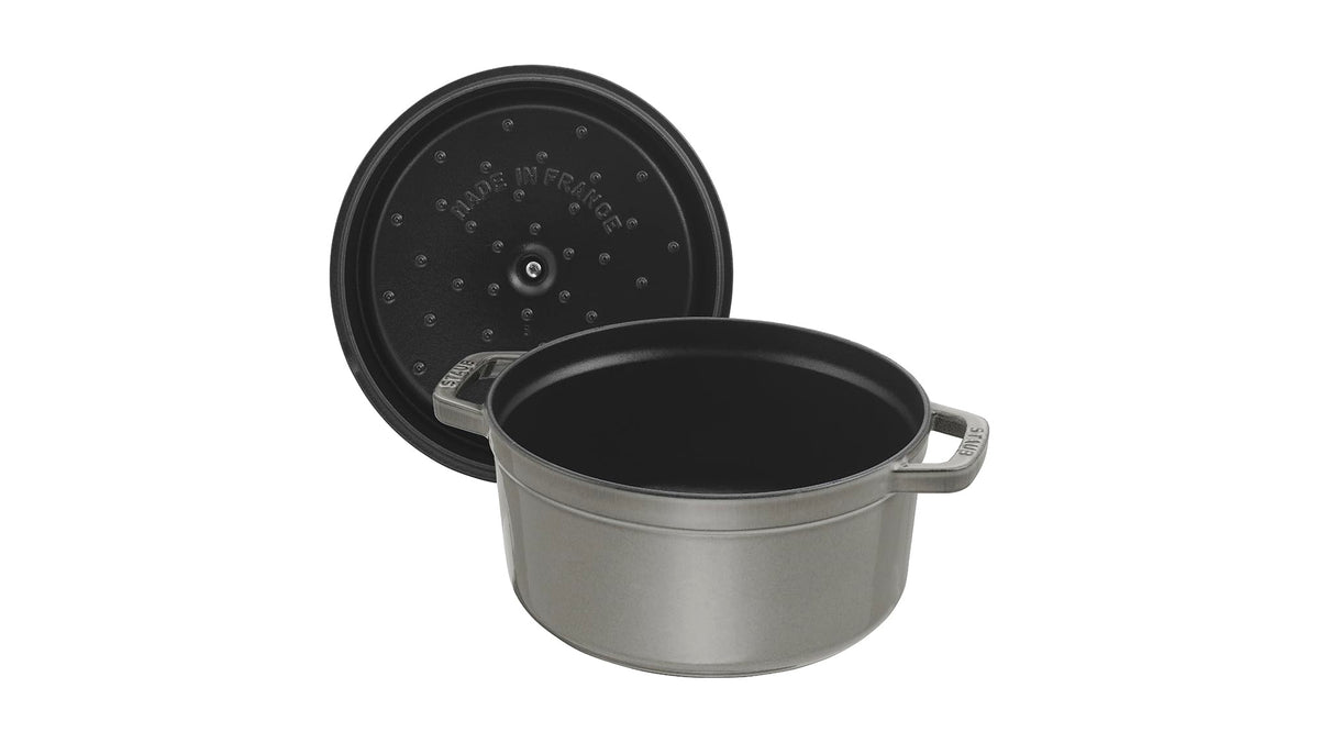 STAUB Cocotte Ronde Round Dutch Oven 20cm 2.2L Graphite Grey Cast Iron NEW