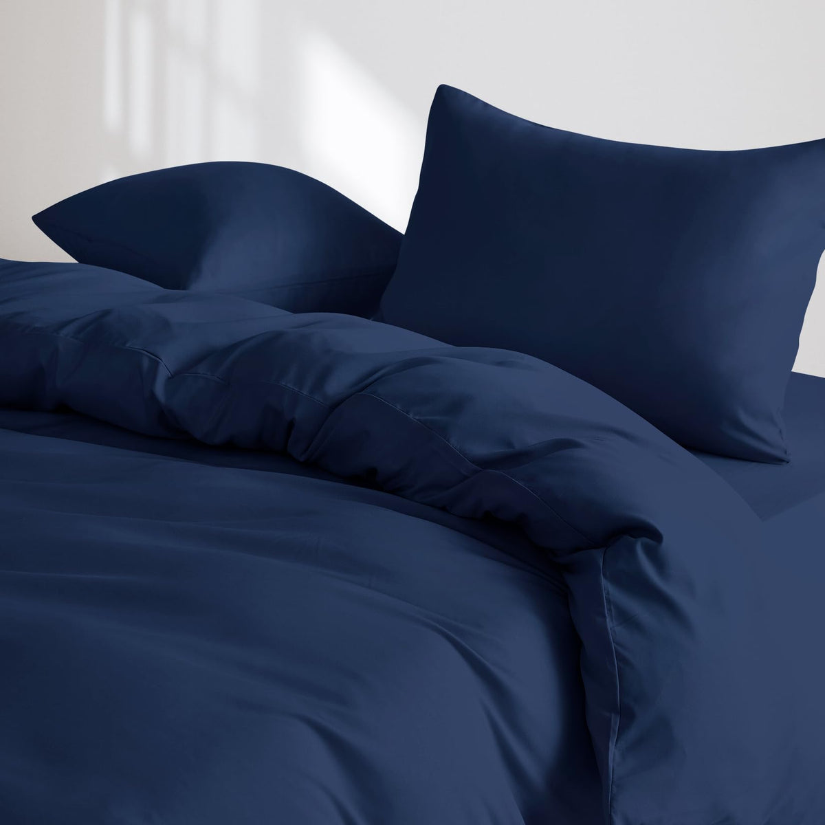 Wake In Cloud King Duvet Cover Set Navy Blue Microfiber Size King NEW