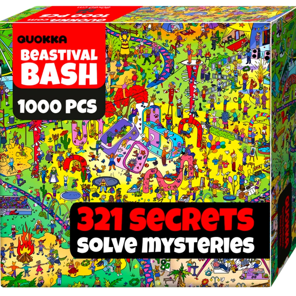 QUOKKA 1000 Piece Jigsaw Puzzle Beastival Bash Seek & See Mystery Solver NEW