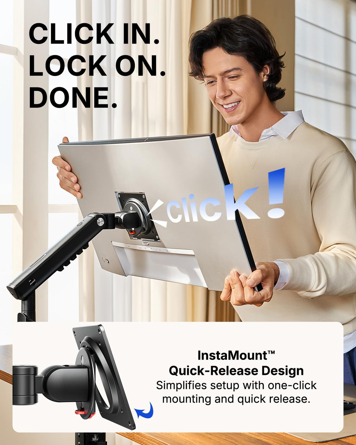 HUANUO FlowLift Pro Dual Monitor Arm for 13-32 Inch - New Black DEMO