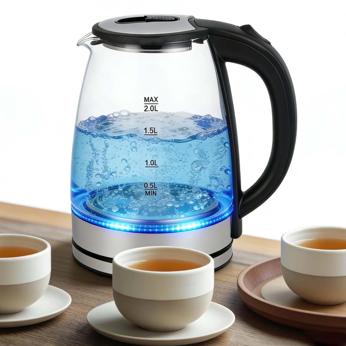 Muyuone Electric Kettle 2L Silvery Auto Shut Off Fast Boiling DEMO