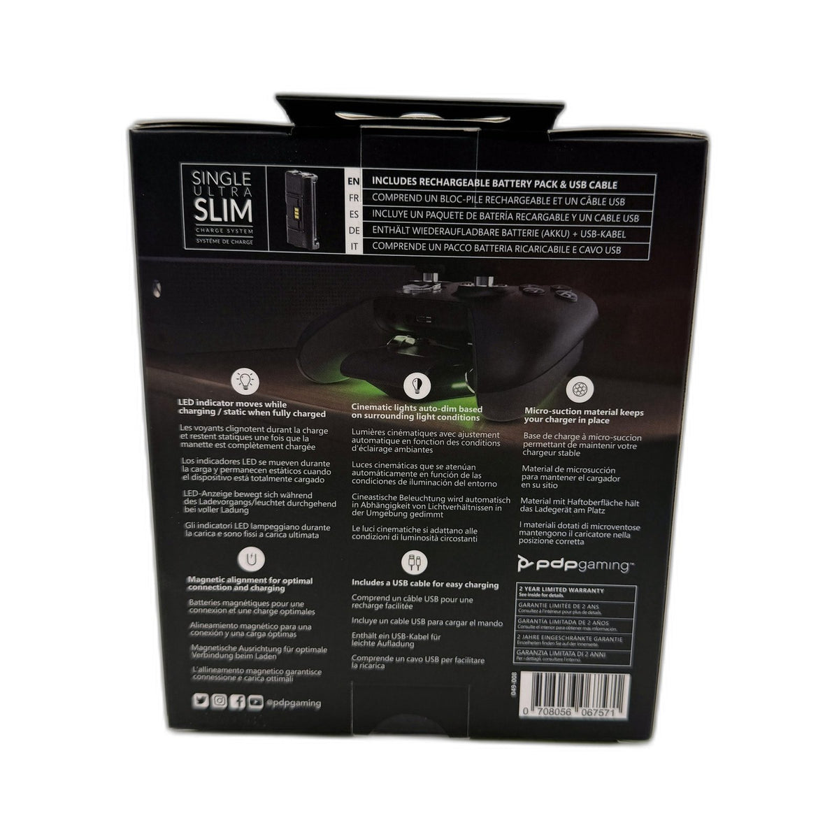PDP Gaming Xbox Controller Charging System Ultra Slim Black NEW