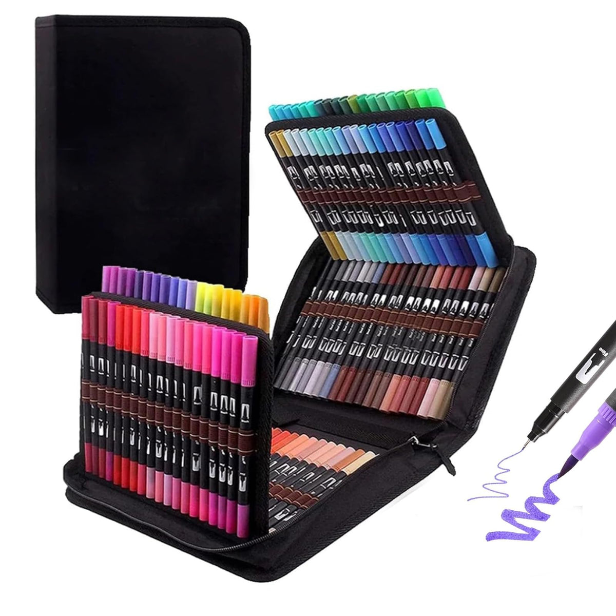 SUPTOP Dual Tip Brush Pens Set 120 Colors Professional Art Markers NEW