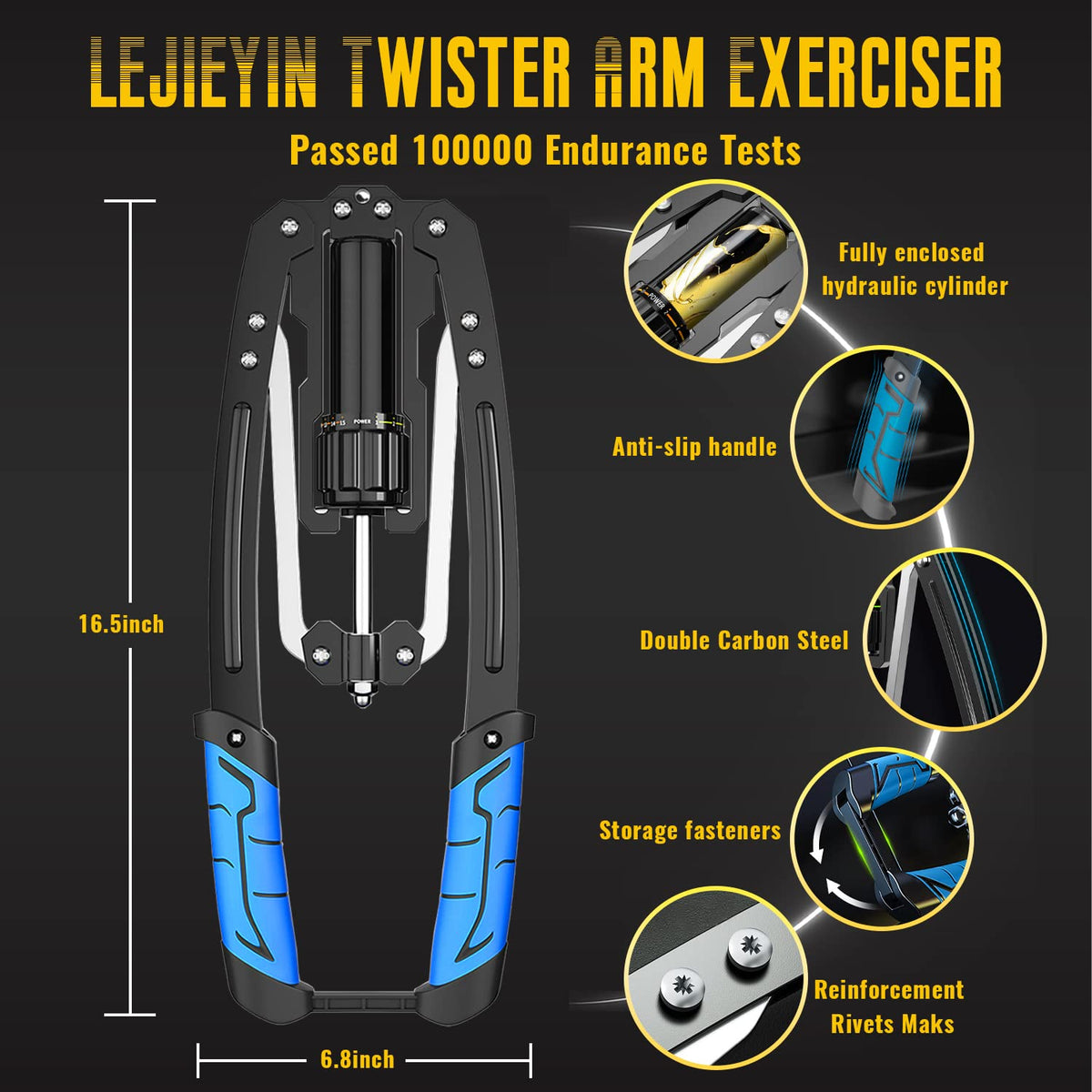 LEJIEYIN Twister Arm Exerciser Adjustable 22-440lbs Blue Machine NEW