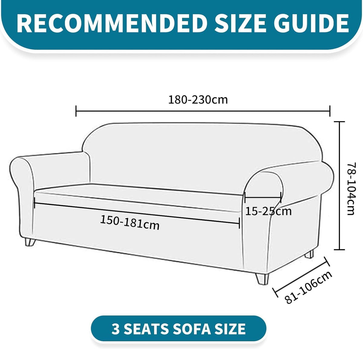 Ystyle High Stretch Sofa Cover 3 Seater Light Grey Super Soft Velvet Feel NEW