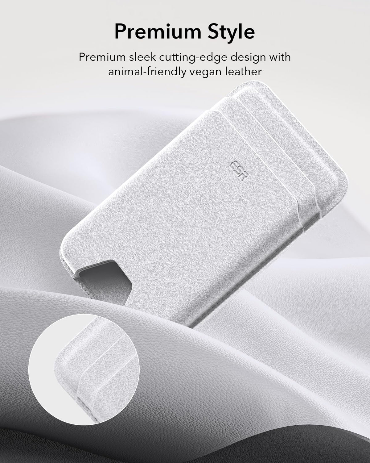 ESR MagSafe Wallet Adhesive Card Holder RFID Blocking White DEMO