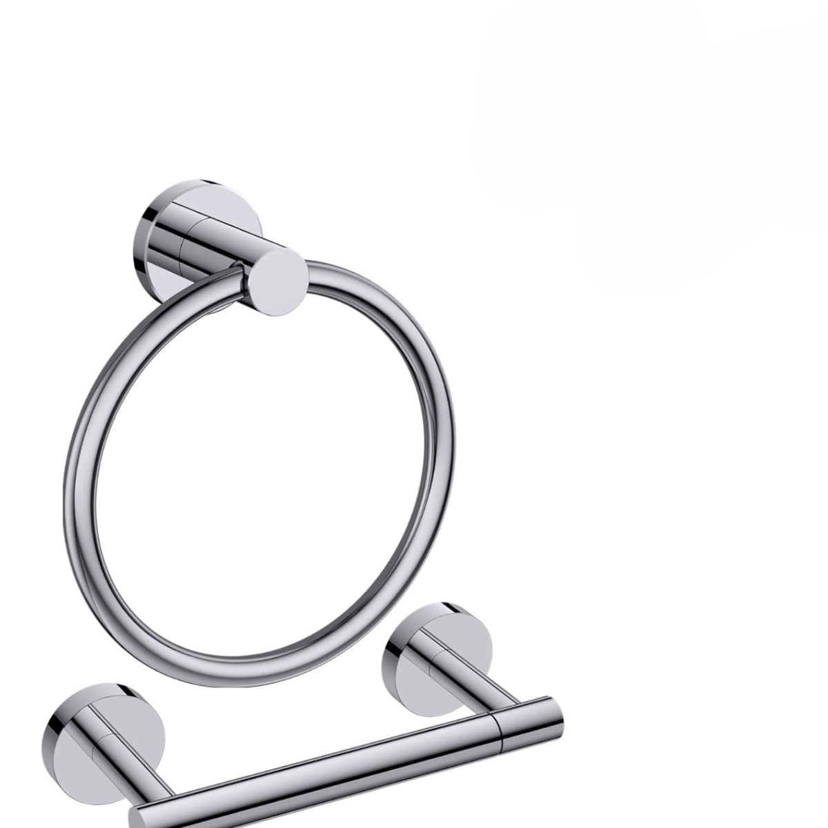 FORIOUS Chrome Toilet Paper Holder and Towel Ring Wall Mount Set AU11901CH NEW