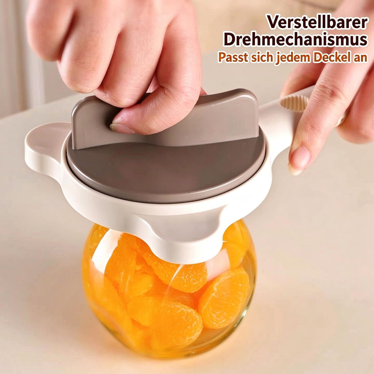 Rokuotan Manual Can Opener Adjustable Jar Lid Beige/Brown One Size NEW