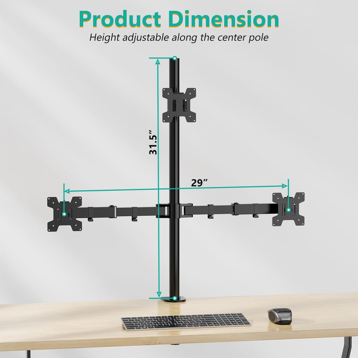 WALI Triple Monitor Mount Arm for 13-27 Inch Screens Black Desk Stand NEW