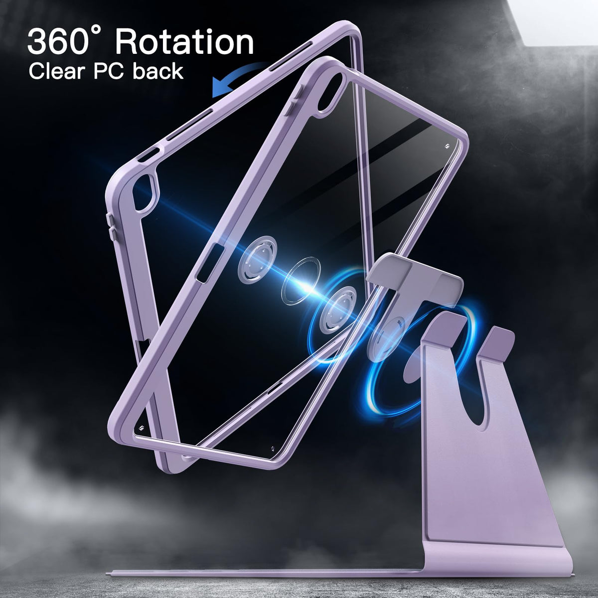 JETech 360° Cases Rotating Purple Case for iPad Air 13" M4/M3/M2 NEW
