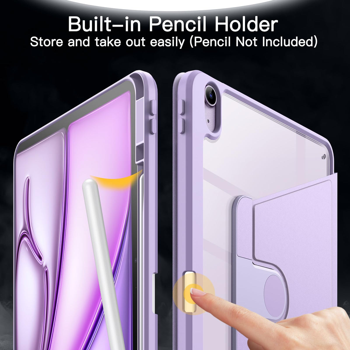 JETech 360° Cases Rotating Purple Case for iPad Air 13" M4/M3/M2 NEW