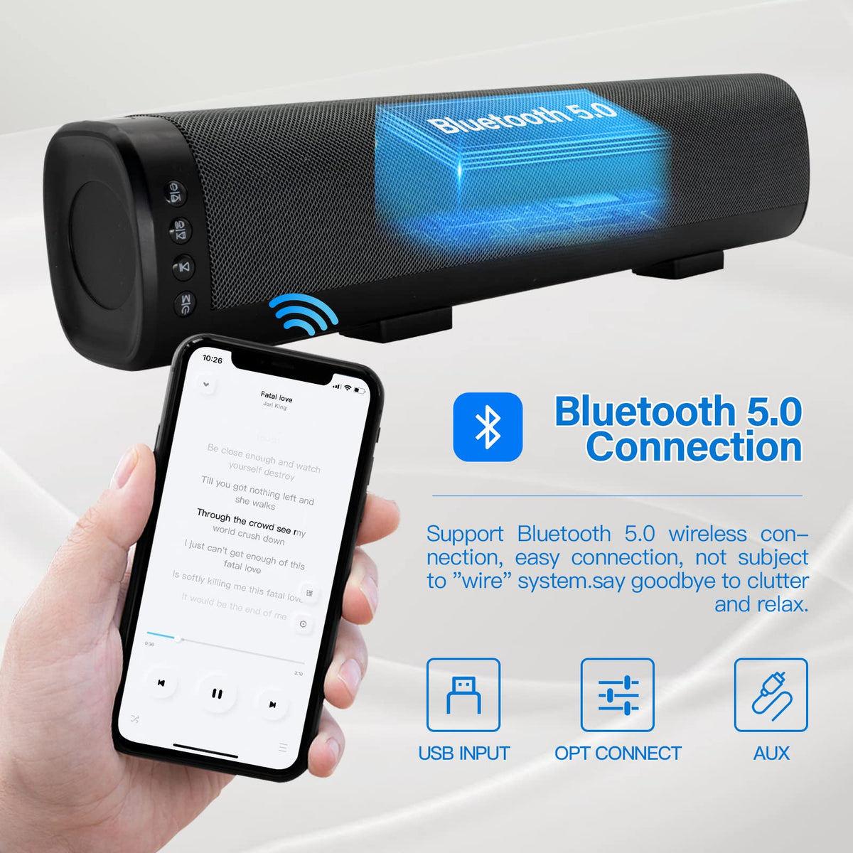 VIYAGOOL Bluetooth Soundbar Speaker with Deep Bass - Black Audio DEMO