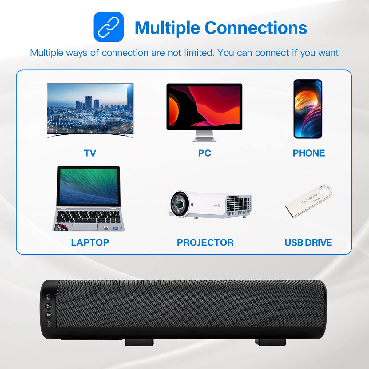 VIYAGOOL Bluetooth Soundbar Speaker with Deep Bass - Black Audio DEMO