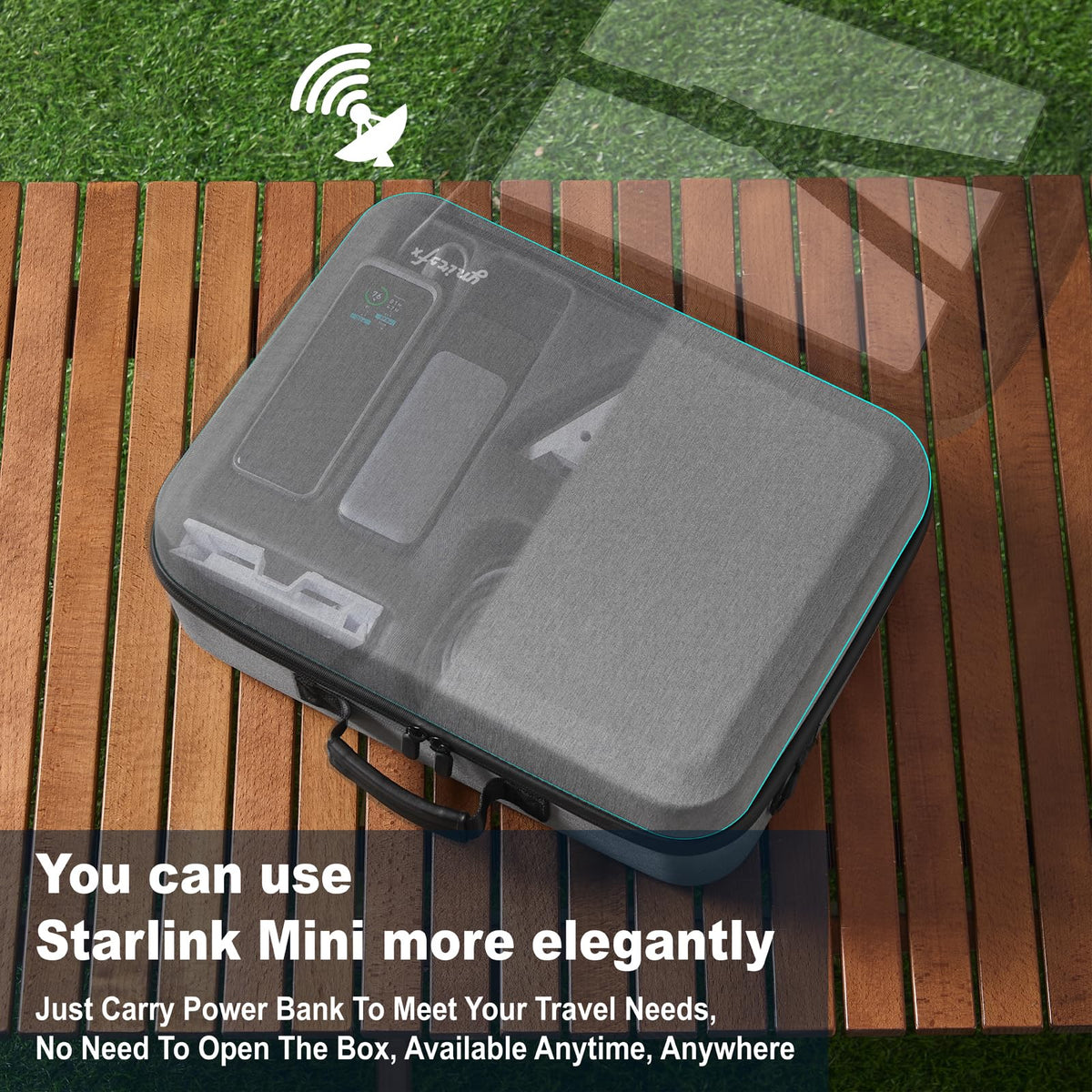 Ymirsfx Grey Hard Travel Case for Starlink Mini - Rainproof NEW