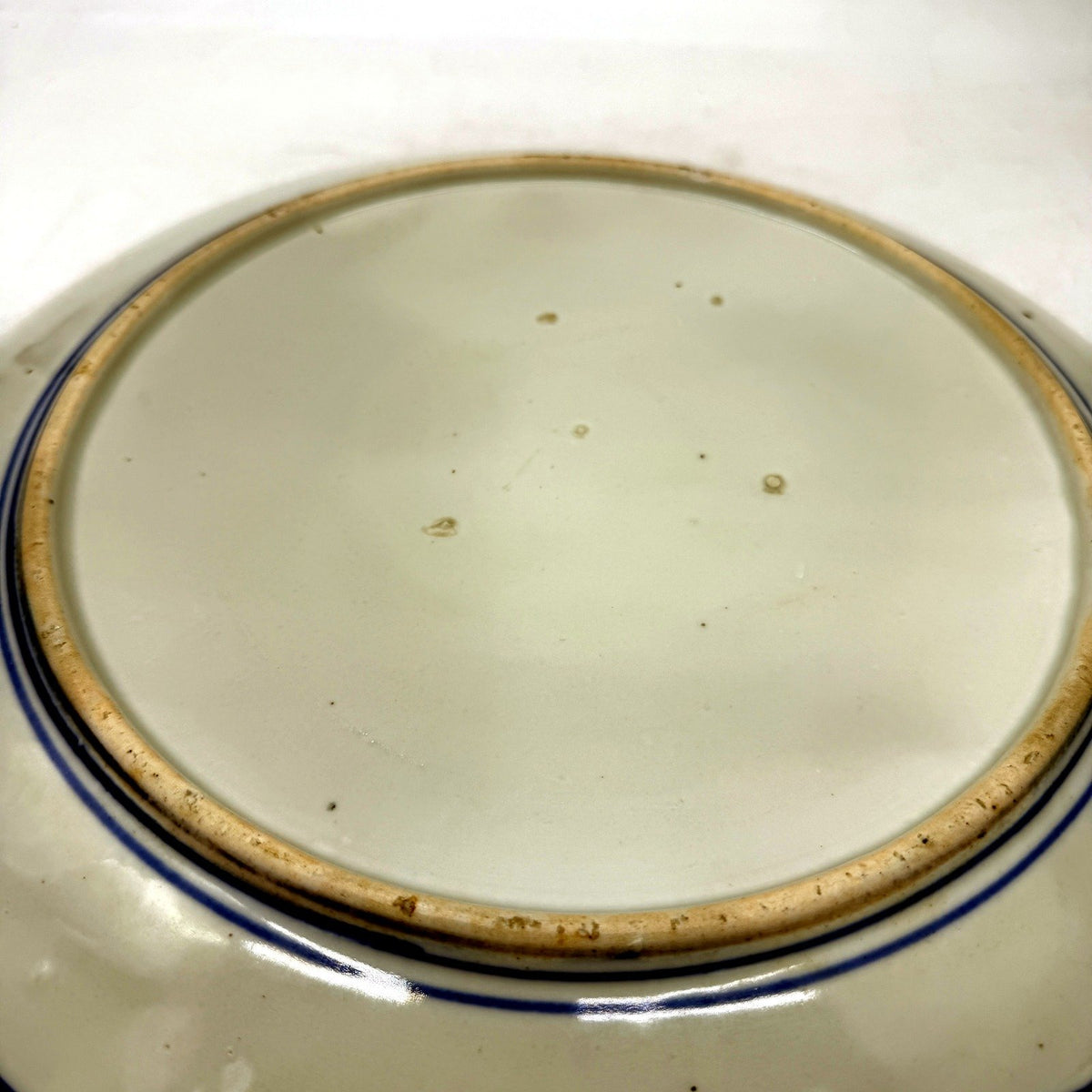 Japan Hand-Painted Large Imari Porcelain Plate Cobalt Blue Clay Red Design 40cm