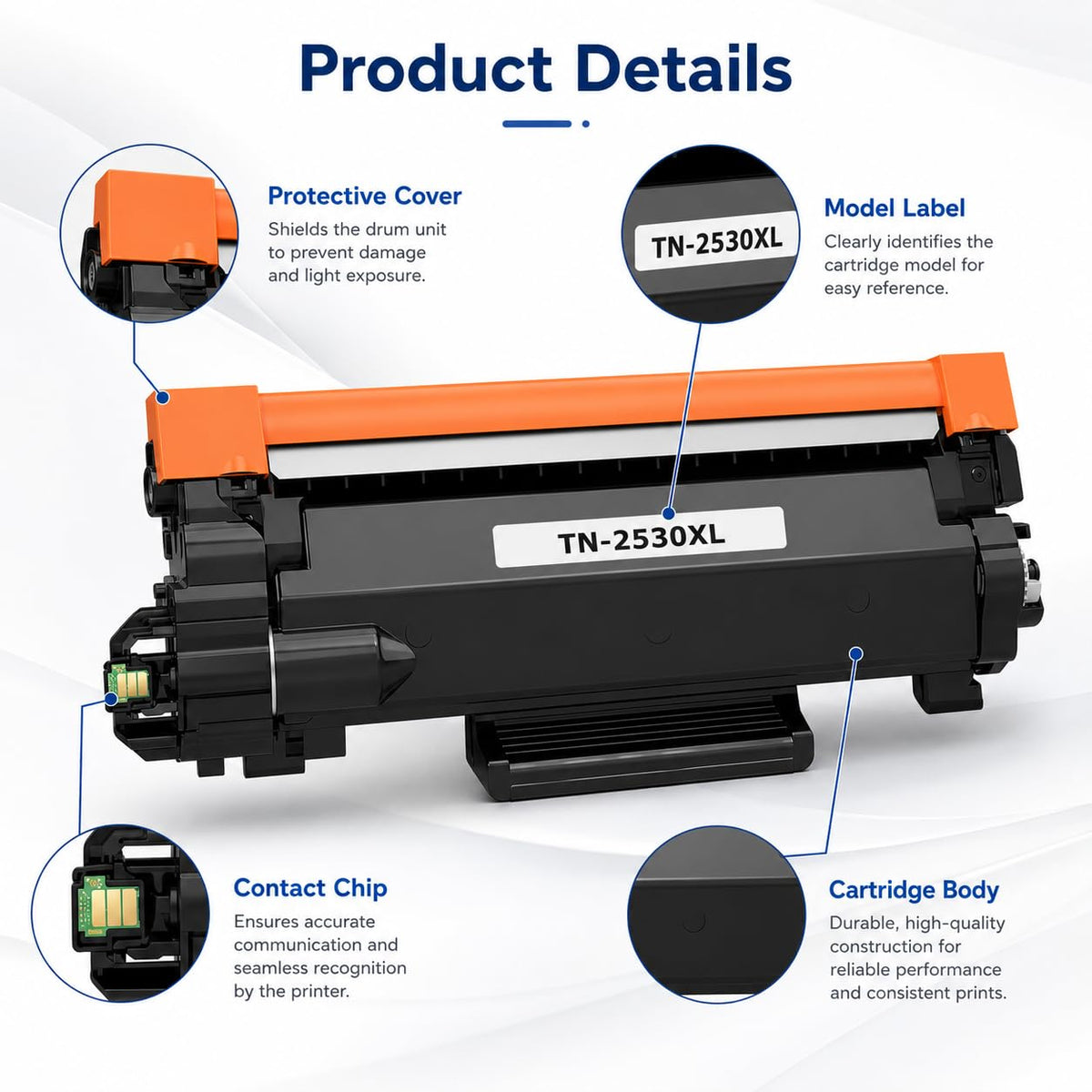 TAVICE TN2530XL Black Toner Cartridge for Brother Printers 2 Pack NEW