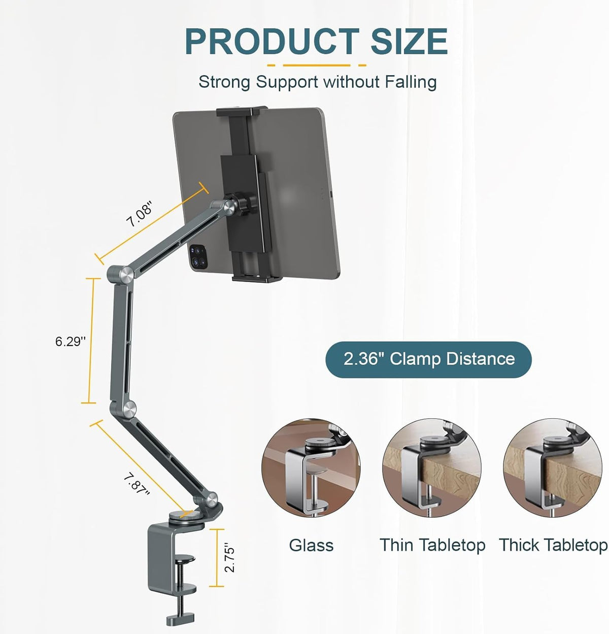 Homodoskey Adjustable Stands Foldable Tablet Stand 360° Rotation - Grey NEW