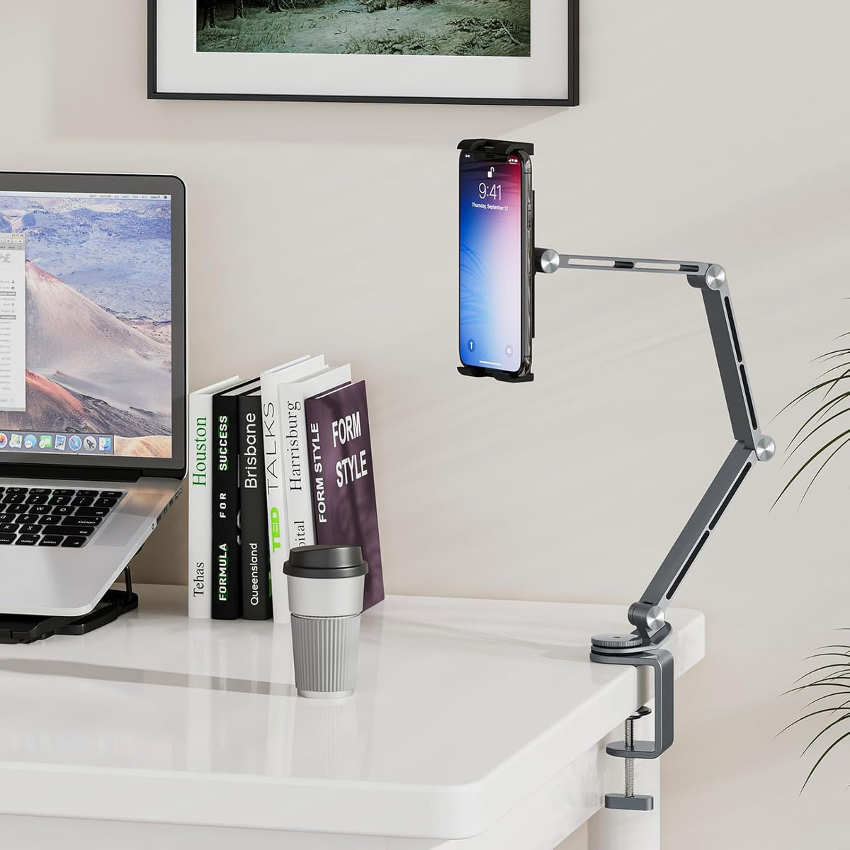 Homodoskey Adjustable Stands Foldable Tablet Stand 360° Rotation - Grey NEW
