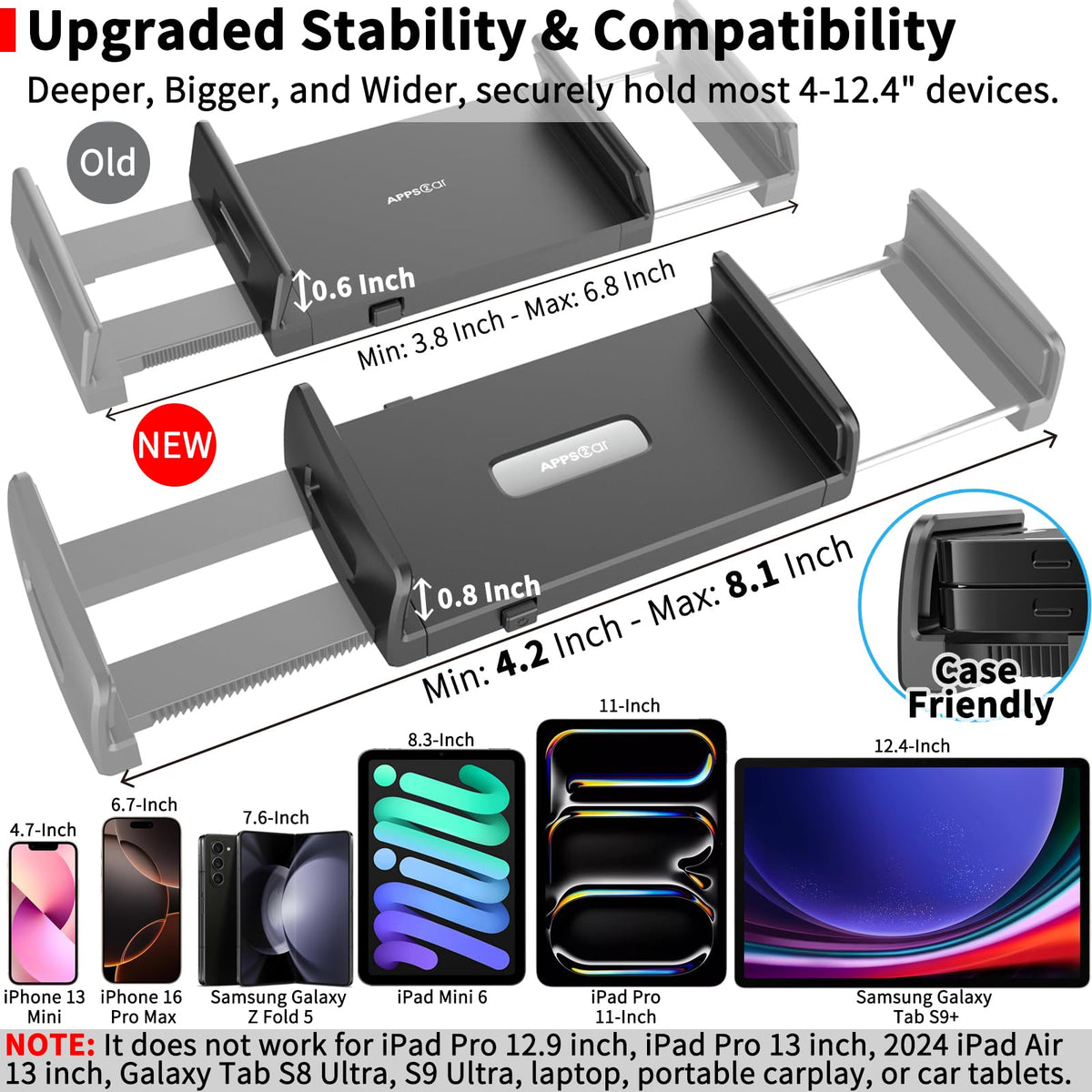APPS2Car Universal CD Slot Tablet Mount for 7-11 Inch Car Holder NEW