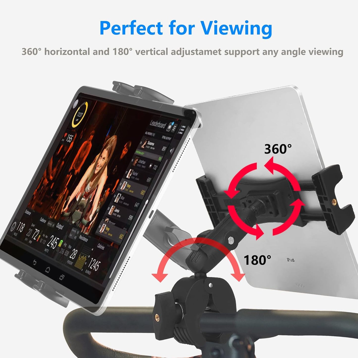 Peastrex Tablet Holder Clamp for Stationary Bike Handlebar Exercise Mount NEW