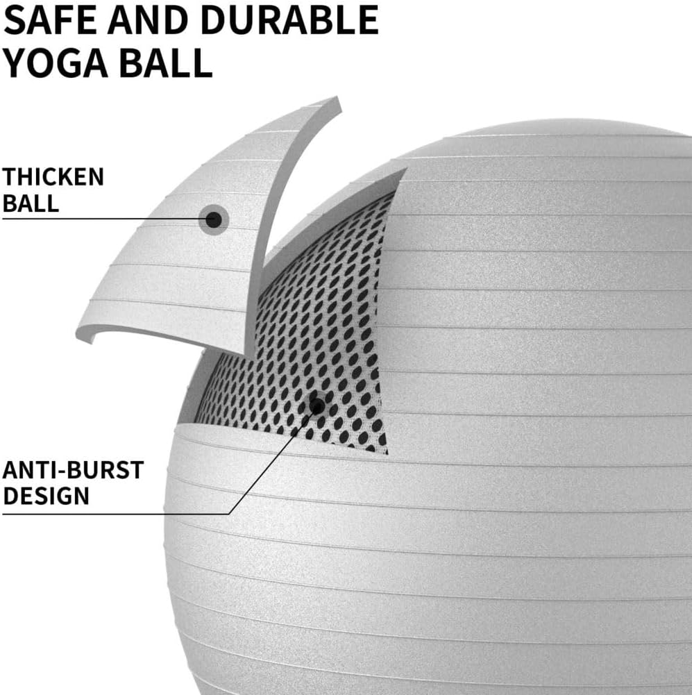 PROIRON Exercise Ball Anti-Burst Yoga Chair Quick Pump Slip Resistant Grey DEMO