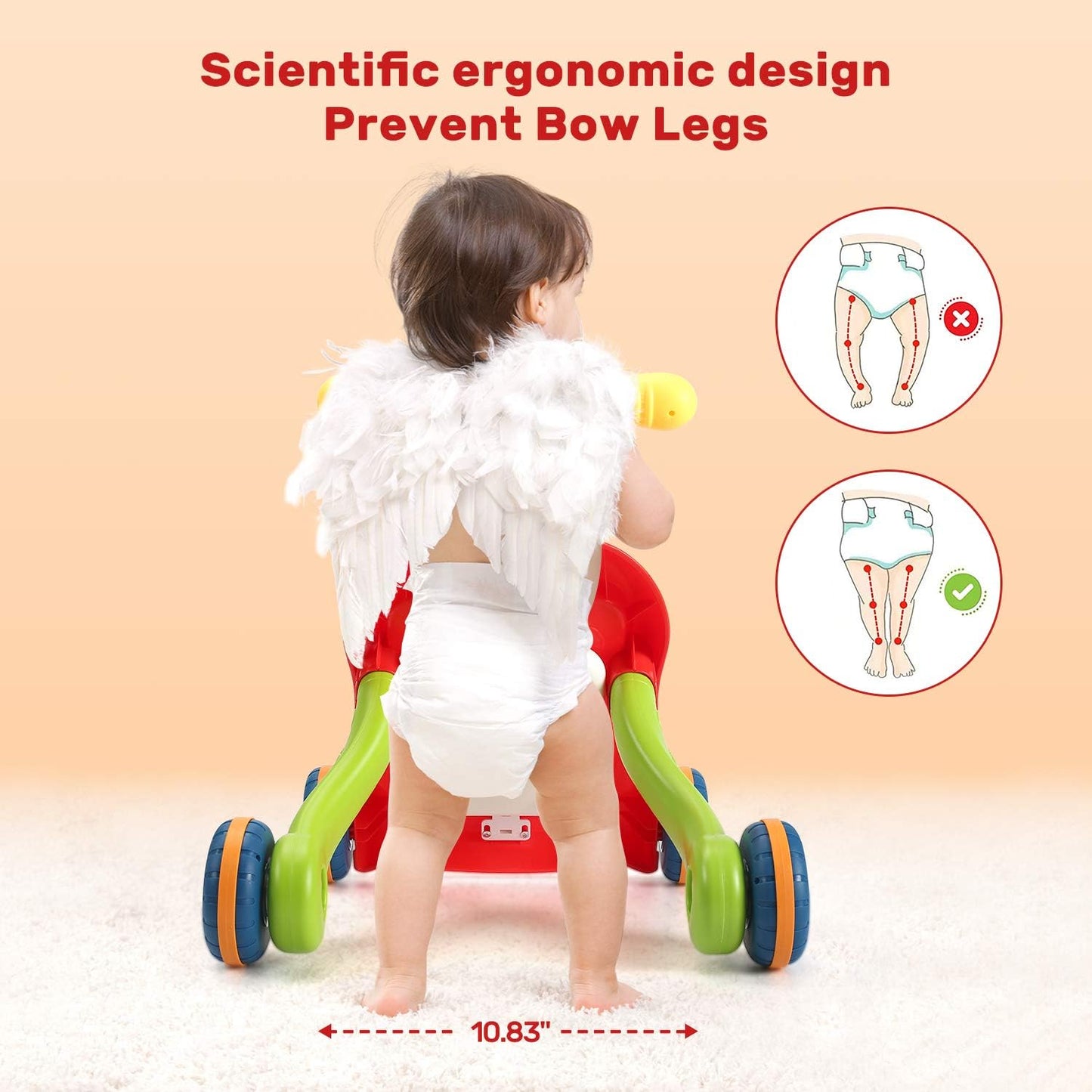 Cute Stone 2-in-1 Sit-to-Stand Learning Baby Walker, Multicoloured, Unisex DEMO