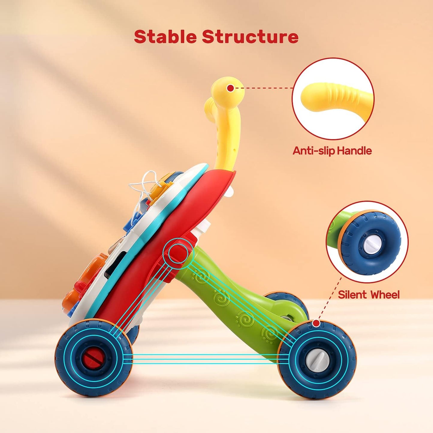 Cute Stone 2-in-1 Sit-to-Stand Learning Baby Walker, Multicoloured, Unisex DEMO
