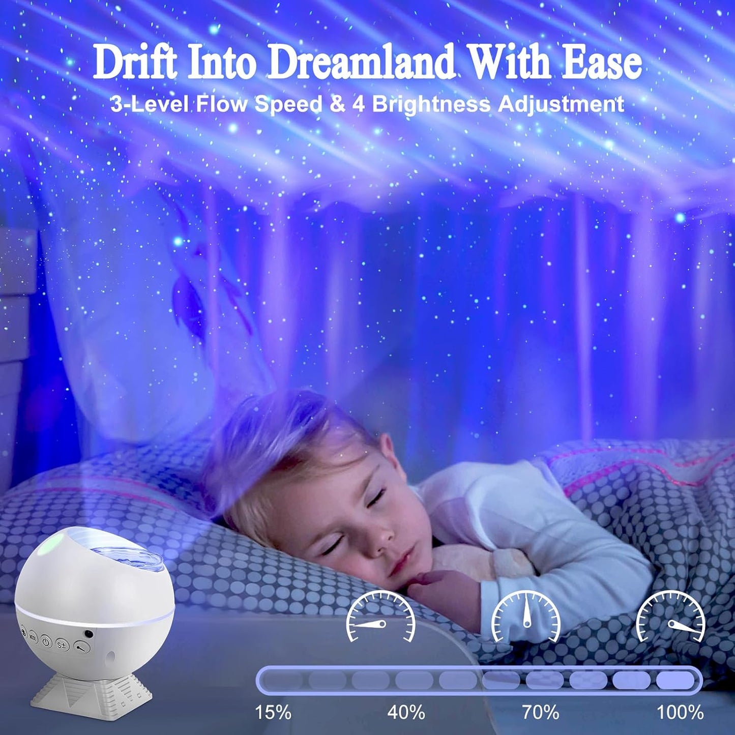 White Night Lights Projector with 162 Lighting Modes & Remote NEW